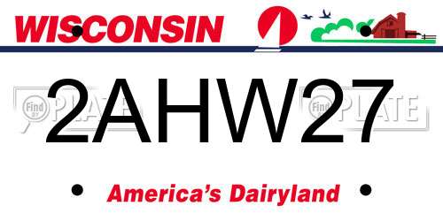 2AHW27 Wisconsin License Plate