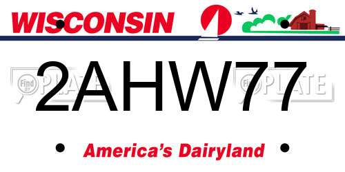 2AHW77 Wisconsin License Plate