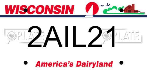 2AIL21 Wisconsin License Plate