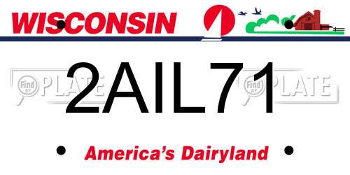 2AIL71 Wisconsin License Plate