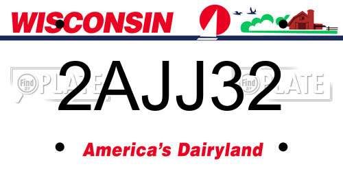 2AJJ32 Wisconsin License Plate
