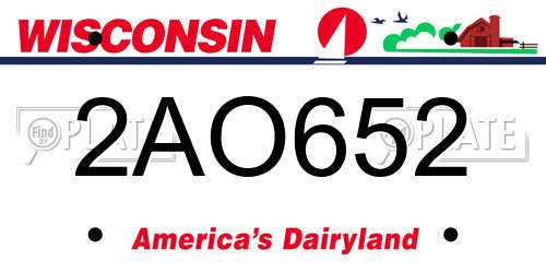 2AO652 Wisconsin License Plate