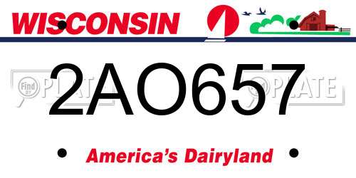 2AO657 Wisconsin License Plate