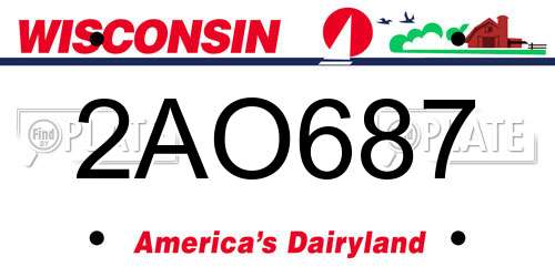 2AO687 Wisconsin License Plate