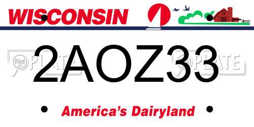 2AOZ33 Wisconsin License Plate