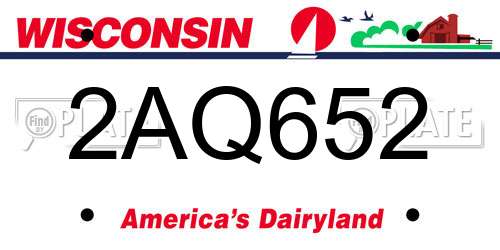 2AQ652 Wisconsin License Plate