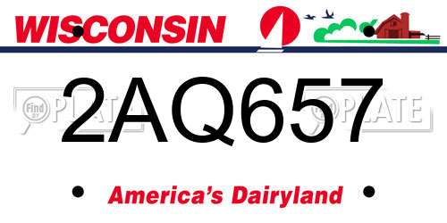 2AQ657 Wisconsin License Plate