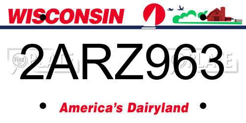 2ARZ963 Wisconsin License Plate