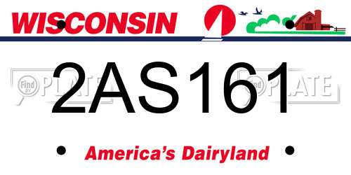2AS161 Wisconsin License Plate
