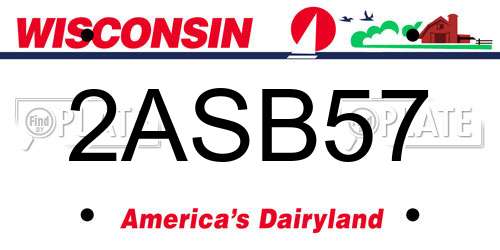 2ASB57 Wisconsin License Plate