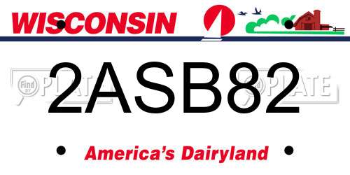 2ASB82 Wisconsin License Plate