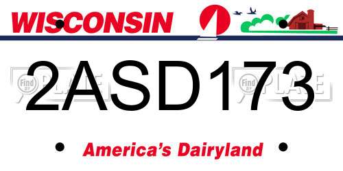 2ASD173 Wisconsin License Plate