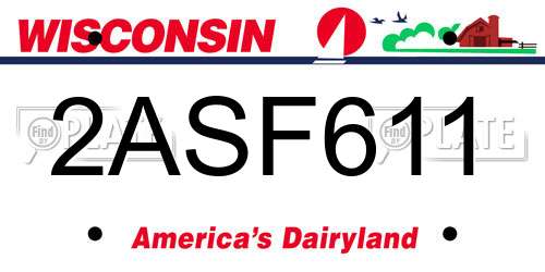 2ASF611 Wisconsin License Plate