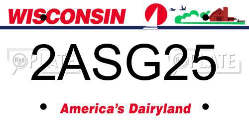 2ASG25 Wisconsin License Plate