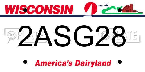 2ASG28 Wisconsin License Plate
