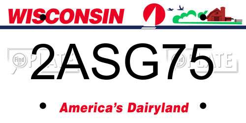 2ASG75 Wisconsin License Plate