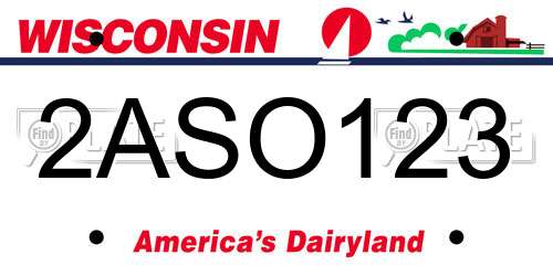 2ASO123 Wisconsin License Plate