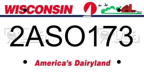 2ASO173 Wisconsin License Plate