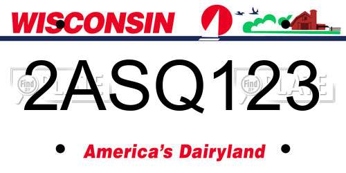 2ASQ123 Wisconsin License Plate
