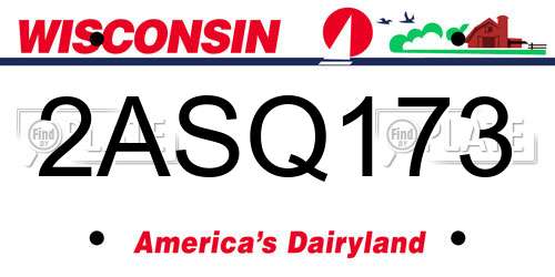 2ASQ173 Wisconsin License Plate