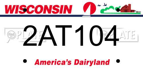 2AT104 Wisconsin License Plate
