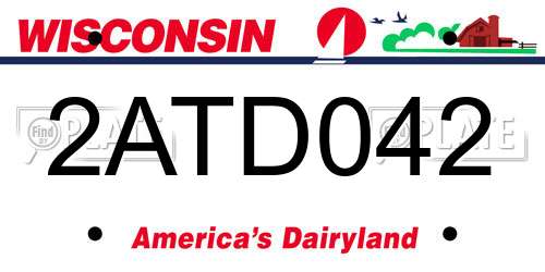 2ATD042 Wisconsin License Plate