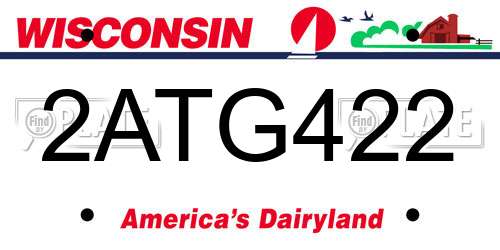2ATG422 Wisconsin License Plate