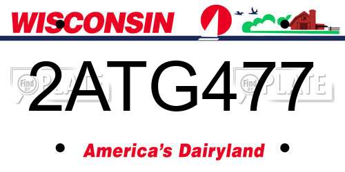 2ATG477 Wisconsin License Plate