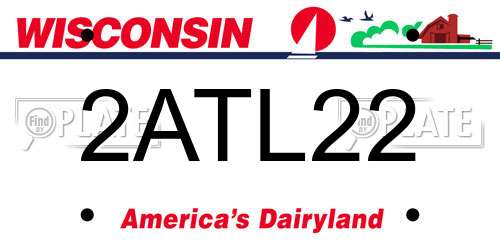 2ATL22 Wisconsin License Plate