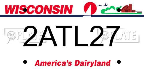 2ATL27 Wisconsin License Plate
