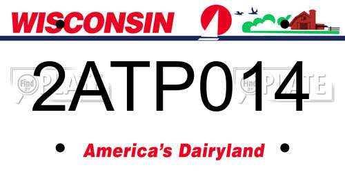 2ATP014 Wisconsin License Plate
