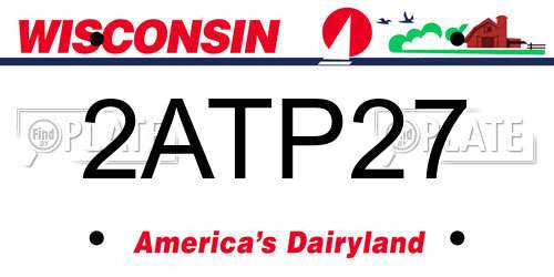 2ATP27 Wisconsin License Plate