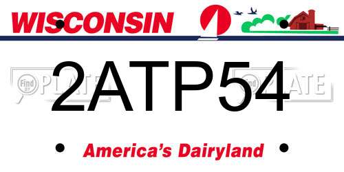 2ATP54 Wisconsin License Plate