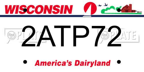 2ATP72 Wisconsin License Plate