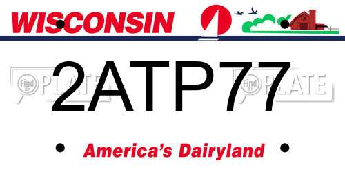2ATP77 Wisconsin License Plate