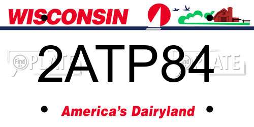 2ATP84 Wisconsin License Plate