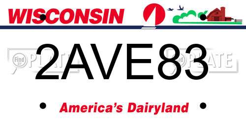 2AVE83 Wisconsin License Plate