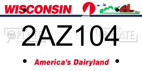 2AZ104 Wisconsin License Plate