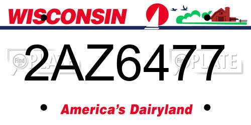 2AZ6477 Wisconsin License Plate