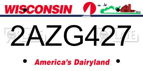 2AZG427 Wisconsin License Plate