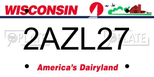 2AZL27 Wisconsin License Plate
