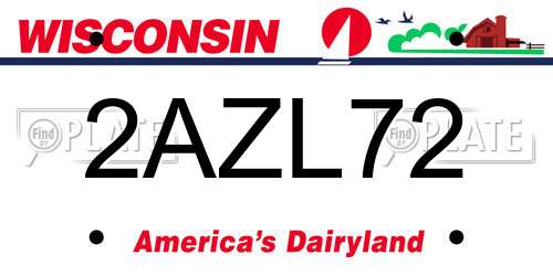 2AZL72 Wisconsin License Plate