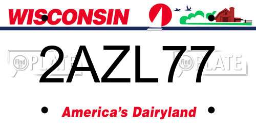 2AZL77 Wisconsin License Plate