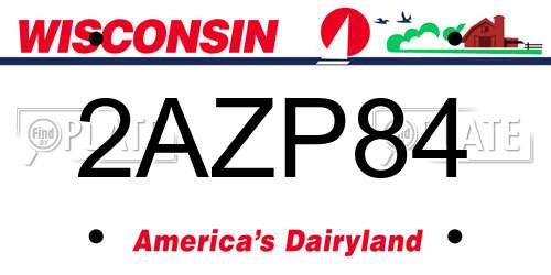 2AZP84 Wisconsin License Plate