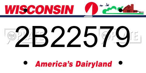 2B22579 Wisconsin License Plate