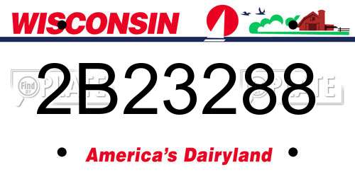 2B23288 Wisconsin License Plate