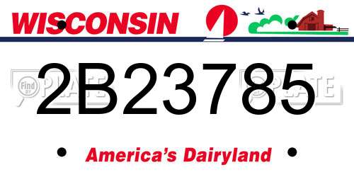 2B23785 Wisconsin License Plate