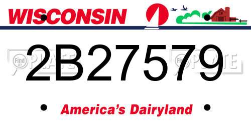 2B27579 Wisconsin License Plate