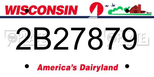 2B27879 Wisconsin License Plate