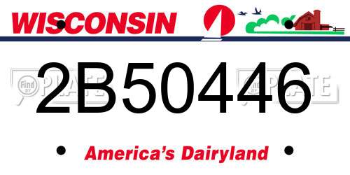 2B50446 Wisconsin License Plate